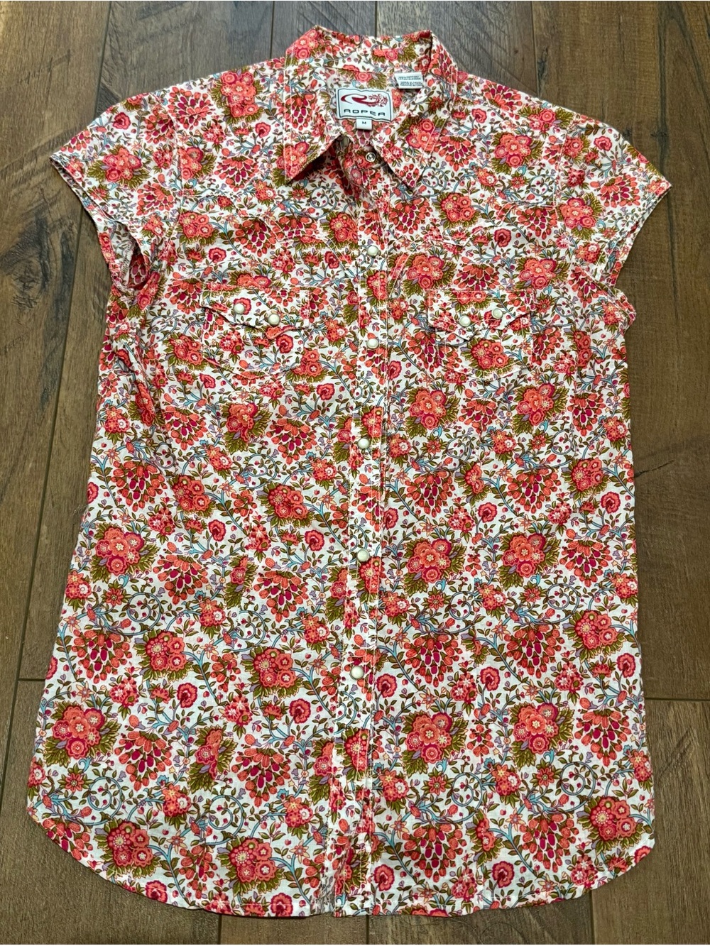 Roper Floral Pearl Snap Blouse Women’s Size Medium